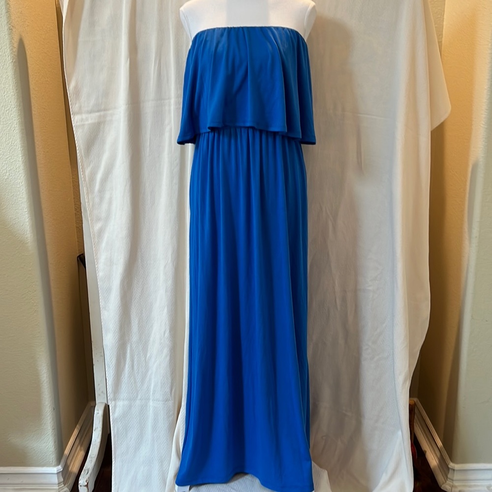 Charming Charlie Blue Strapless Dress. Size L.